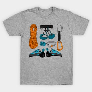 Rock Climbing Gear Layout T-Shirt